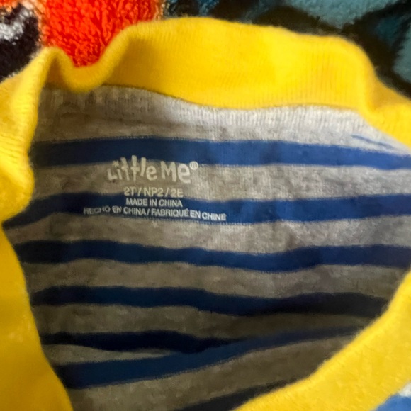 Little Me Cotton Long Sleeve Baby Boy Bucket Hat Striped Tee with pirate pocket - Picture 3 of 4